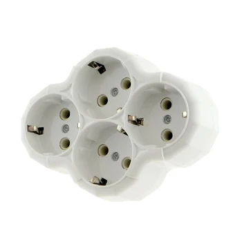 

MiniTiger Four Socket European Type Conversion Plug 1 TO 4 Way EU Standard Power Adapter Socket 16A Travel Plugs AC 110~250V