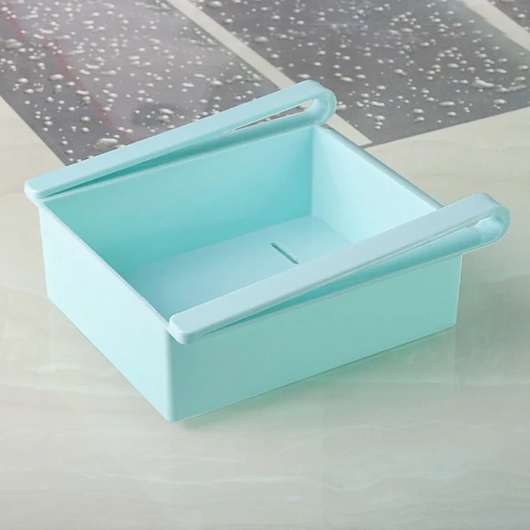 Blue 16.5x15.5x7cm 1 шт., свежий разделительный слой, стеллаж для хранения, регулируемый и растягивающийся органайзер для холодильника, ящик, корзина, холодильник, кухонный Органайзер - Цвет: Blue 16.5x15.5x7cm