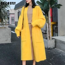Autumn Winter Women Cashmere Cardigan Loose Casual Oversize Sweaters Mink Cashmere Long Cardigan Chic Wool Warm Knitted Coats Autumn Winter Women Cashmere Cardigan Loose Casual Oversize Sweaters Mink Cashmere Long Cardigan Chic Wool Warm Knitted Coats