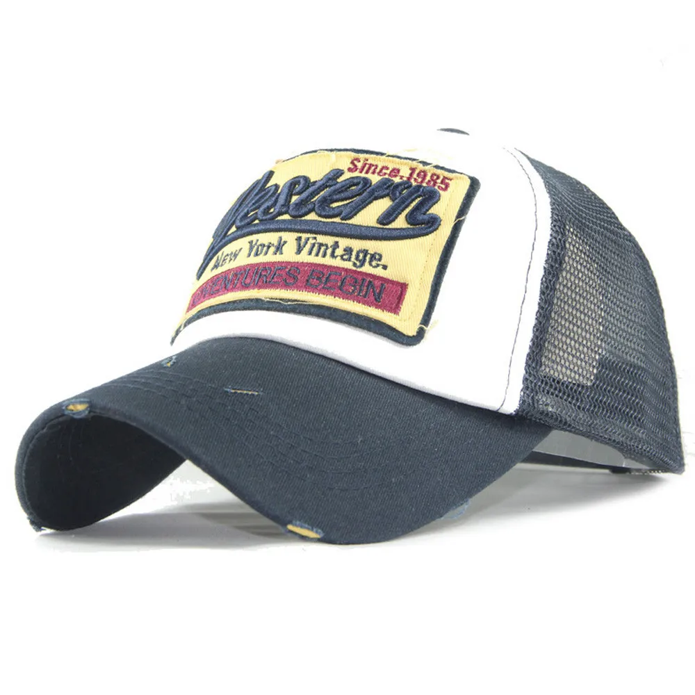 KANCOOLD шляпа для мужчин и женщин с вышивкой, летняя кепка, сетчатая Кепка для повседневной носки, хип-хоп бейсбольная кепка высокого качества, повседневная мужская шапка 2018NOV16 - Цвет: Тёмно-синий