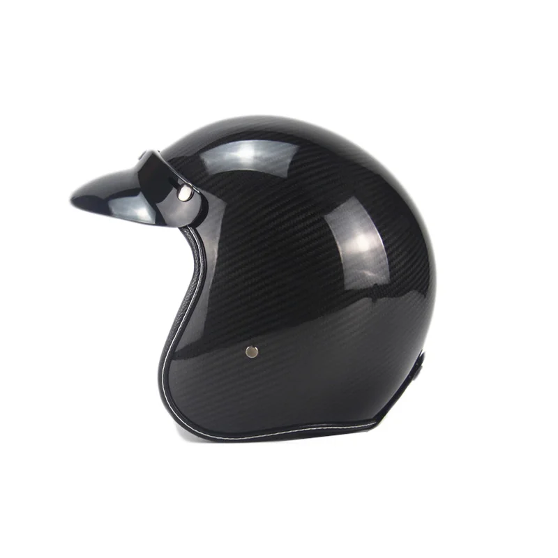 Carbon Fiber Motorcycle Helmet Unisex Man Women 3/4 open Face Retro Helmets Vintage Scooter Jet