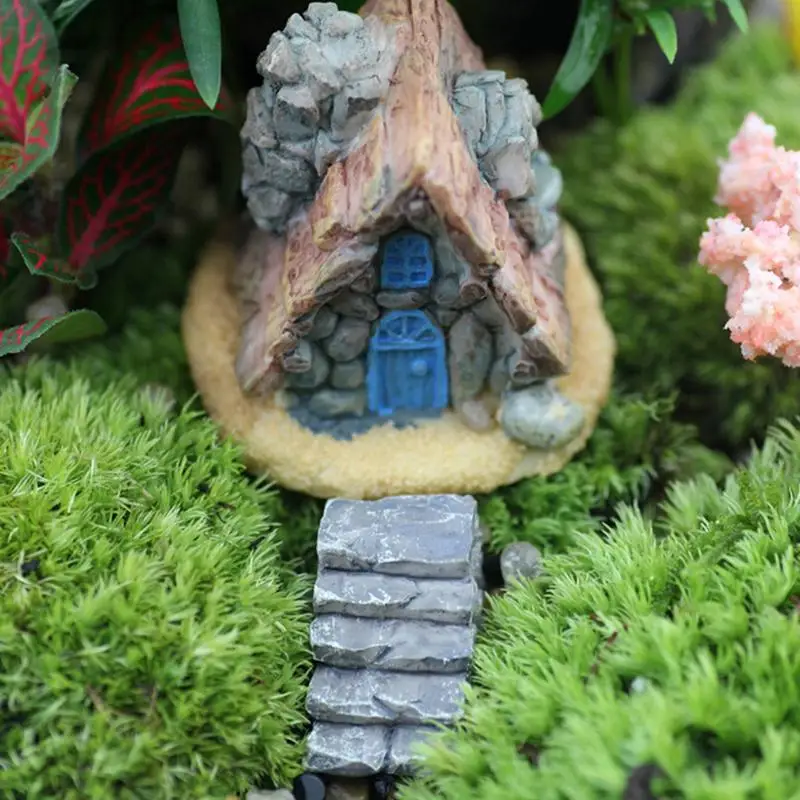 

Fairy Garden Stone House Miniature Craft Micro Cottage Landscape Decoration Random Style For DIY Resin Crafts
