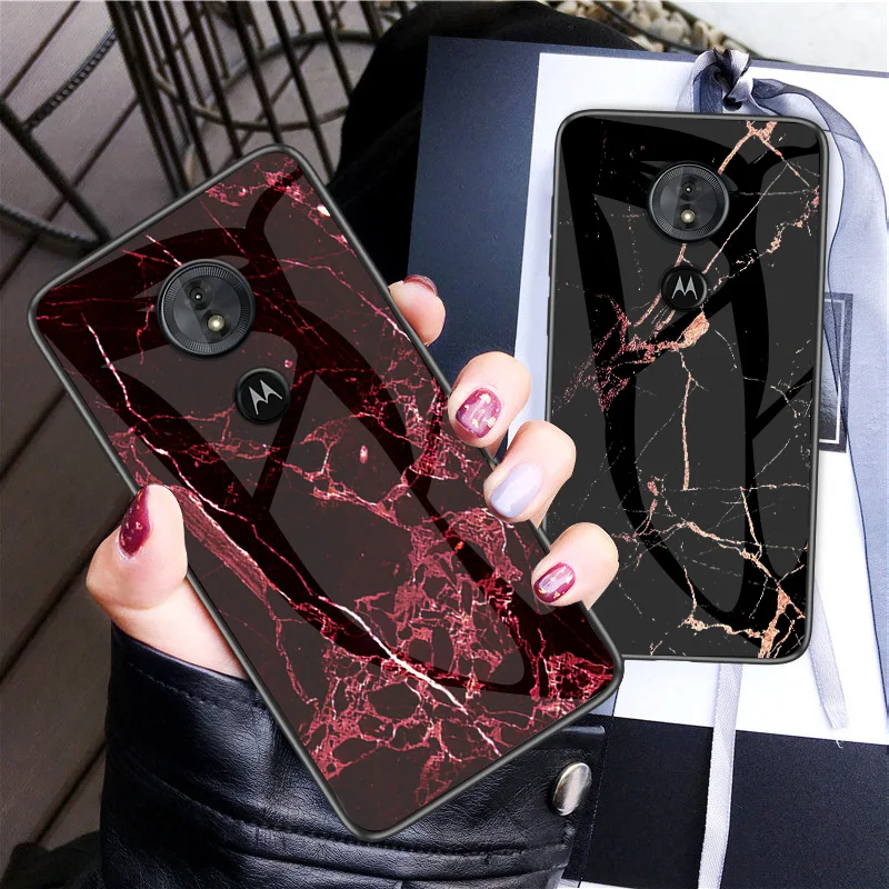 Чехол для Motorola Moto G6 Plus Роскошный Мраморный зернистый Твердый защитный чехол из