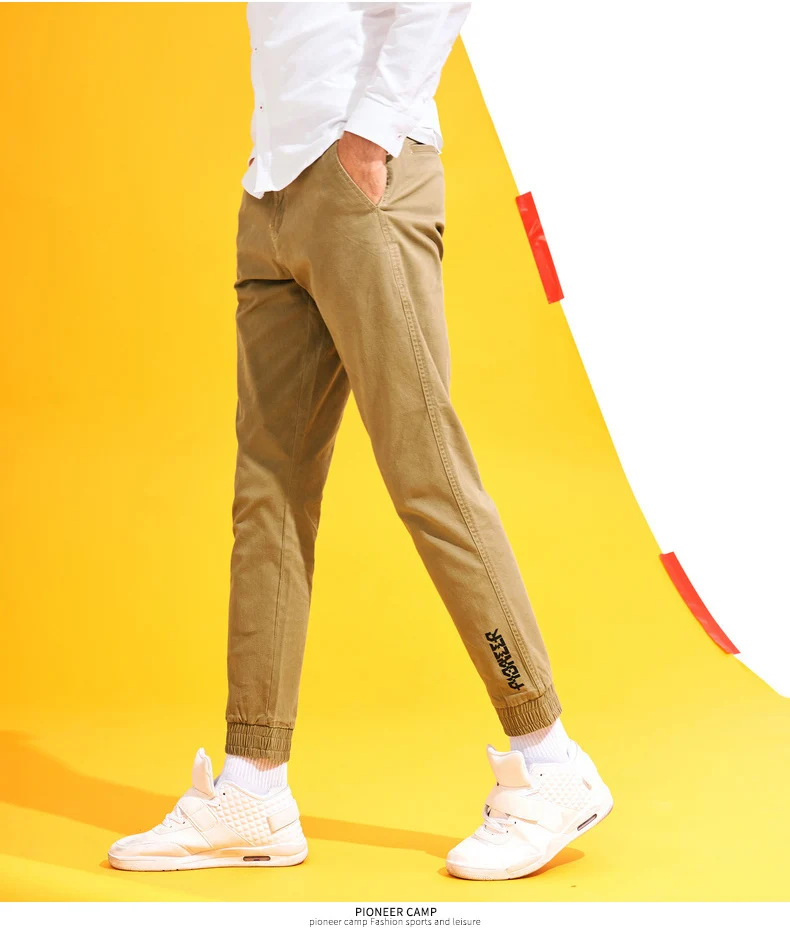 Пионерский лагерь новый стиль повседневные брюки Мужская брендовая одежда модные простые узкие брюки мужские качественные стрейч брюки