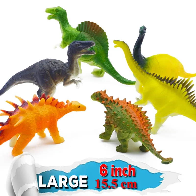 

6PCS Mini Dinosaur Toy Jurassic Play Model Plastic Action Figures Simulation Animals Creative Decoration Toys for Children Kid