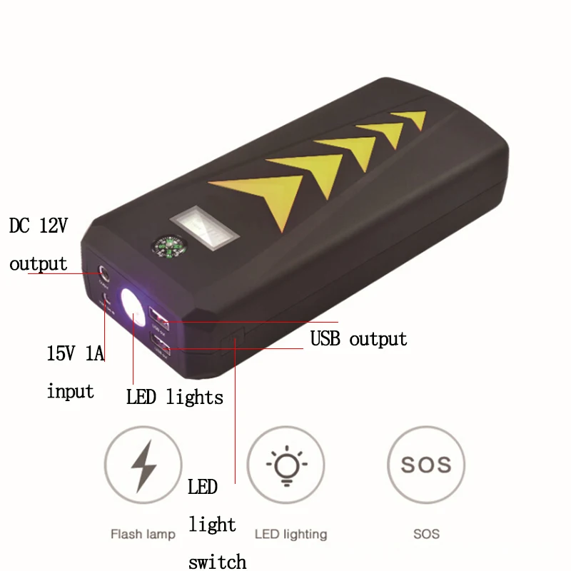 HCOOL автомобильный пусковой стартер аварийный комплект 24000mAh 1000A пиковый Многофункциональный быстрый заряд внешний аккумулятор Двойной USB порт зарядки фонарик