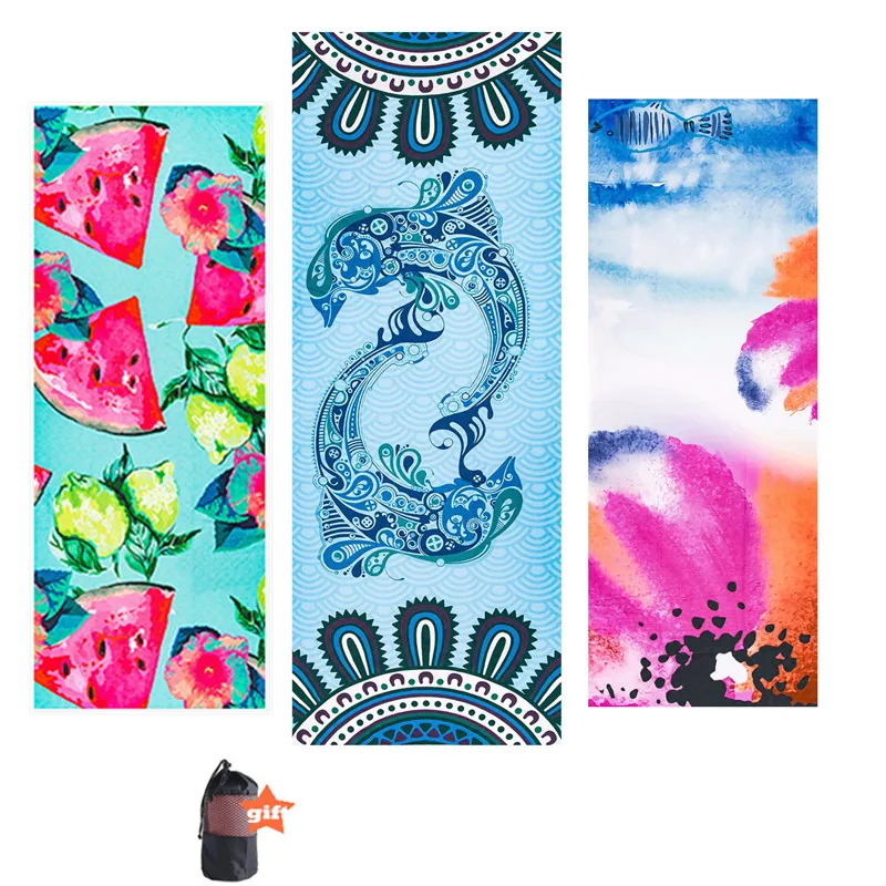 

Yoga Mat Towel Non-slip Microfiber Hot Yoga Towel Quick Dry 185*68cm Yoga Blanket Pilates Fitness Exercise Mat Cover