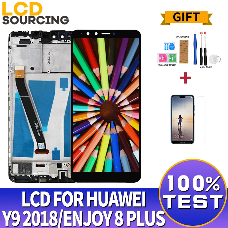 

5.93 INCH LCD Display For Huawei Y9 2018 LCD Touch Screen Digitizer Assembly For Enjoy 8 Plus Display FLA L22 LX2 LX1 Replace