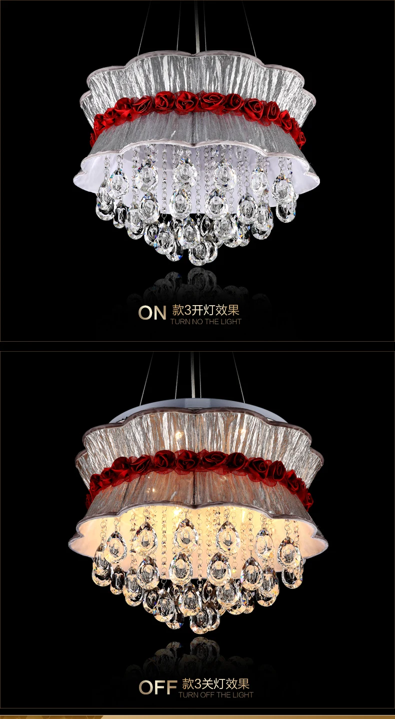 Светодиодный Открытый Подвесные Светильники crystal light круглые Гостиная свет основной Спальня легкая теплая пастырской просто творческий
