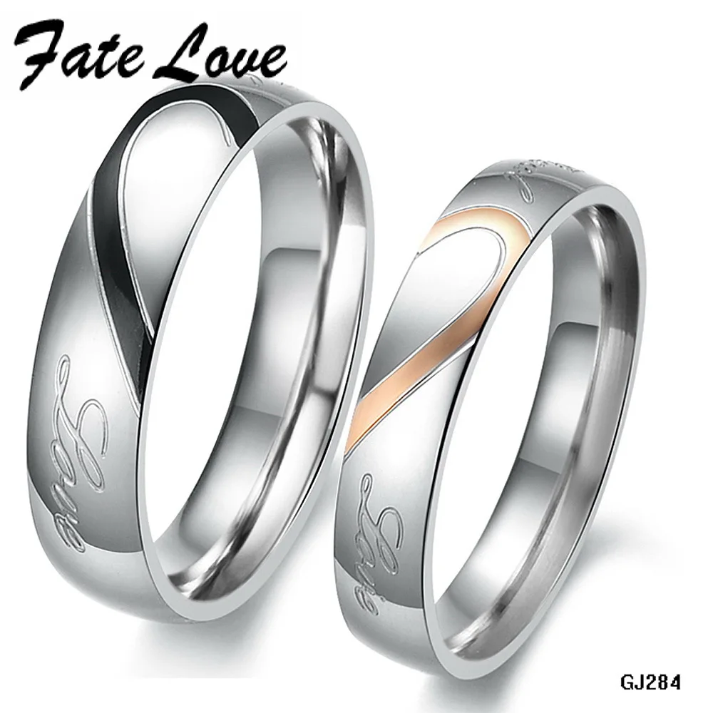 his and hers promise ring sets,Fashion ,Korean Couple Stainless Steel