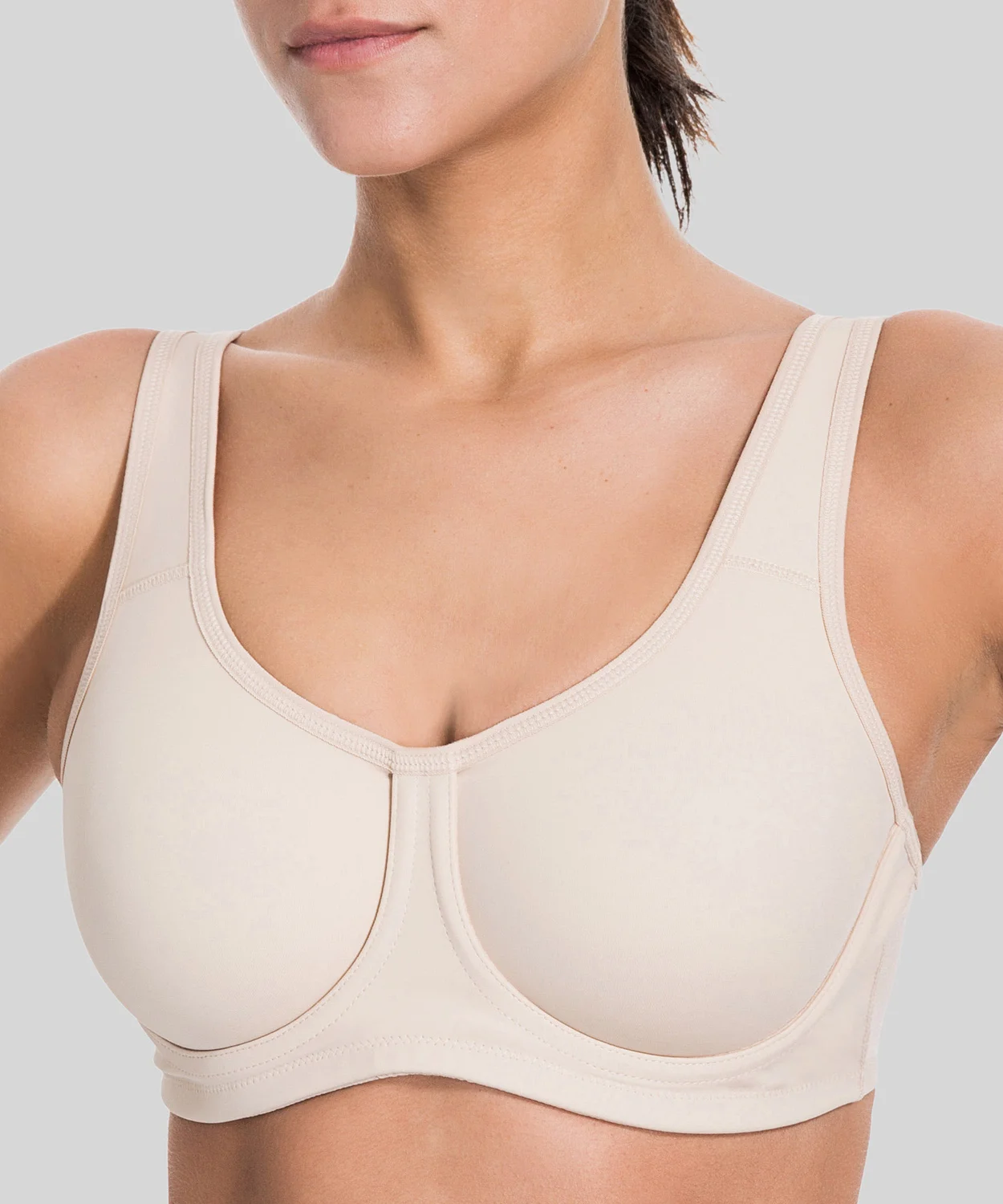 Women's Max Control Solid High Impact Plus Size Underwire Sports Bra