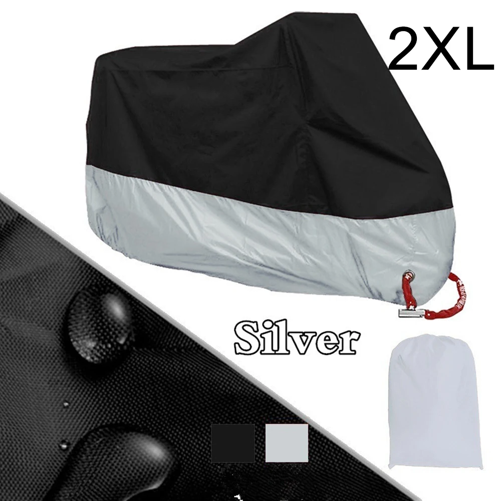 Vehemo UV 50+ черный+ серебристый чехол для мотоцикла защита для мотоцикла Анти-Вор Блокировка отверстие Открытый дождевик водонепроницаемый ветрозащитный