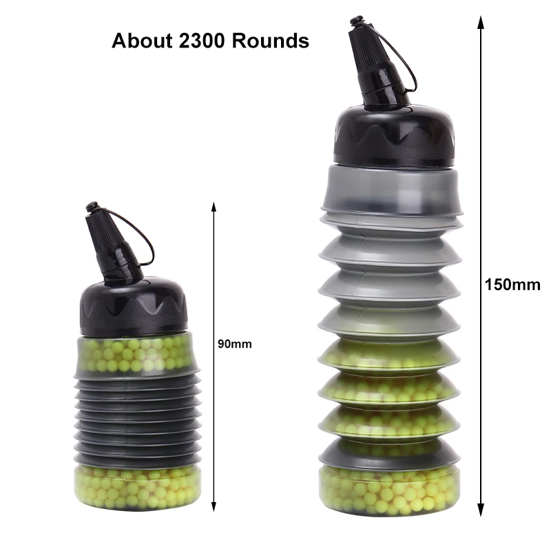 Тактический страйкбол 2300 патронов Пейнтбол бутылка Быстрая скорость погрузчик BB пуля Охота Военная игра BB шары расширяемая бутылка стрельба