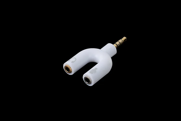 Gold plated U Type Adapter 3 5mm male to Dual 3 5 MM female Headphone Plug Audio Splitter Microphone 2 in 1 Swivel Connector