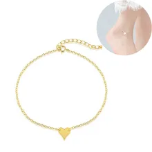fashion heart pendant anklet gold silver summer beach anklet bracelete for women leg bracelet jewelry charm ankles foot chain graceful rhinestoned heart anklet for women