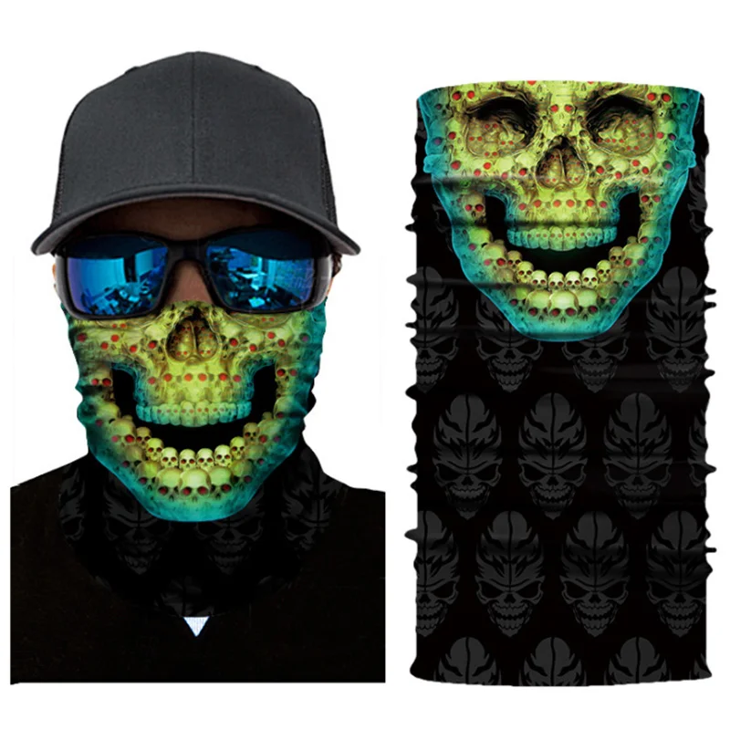 Маскарадные вечерние костюмы для косплея, велосипедная маска на голову, шейный платок, маска с черепом, Лыжная Балаклава головная повязка страшная маска на Хеллоуин, лицевой щит для улицы - Цвет: 10