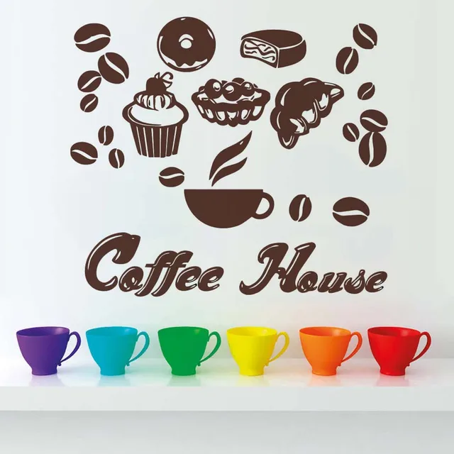 Cheap Coffee Dessert Bread Vinyl Sticker For Kitchen Wall Art Decals For Restaurant Removable Wallpaper Murals Home Decor Dining Room Cheap Coffee Dessert Bread Vinyl Sticker For Kitchen Wall Art Decals For Restaurant Removable Wallpaper Murals Home Decor Dining Room