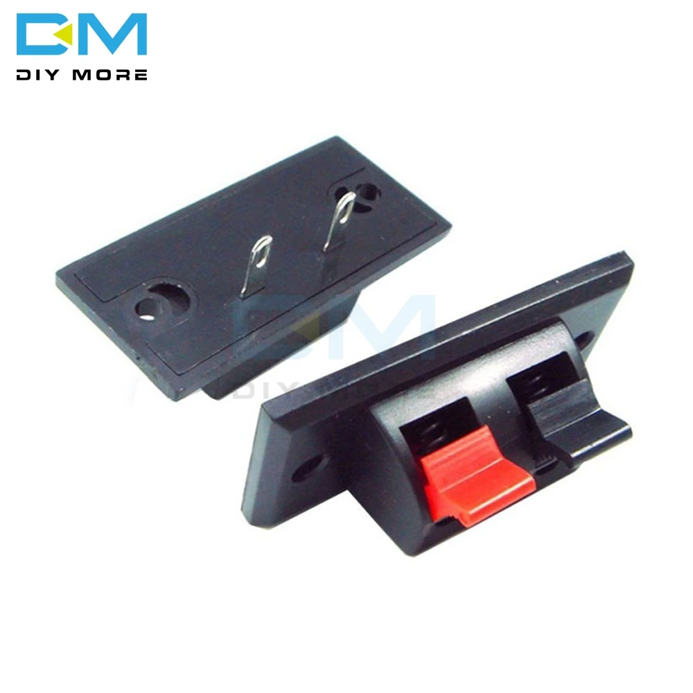

5PCS Black Red 2PIN 2 PINS Way Push Switch Spring Push Release Connector Speaker Terminal Strip Block AC 50V 3A