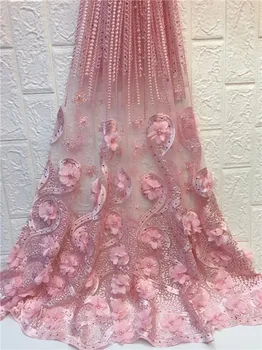 

African Lace Fabric 2019 High Quality Nigerian Lace Fabrics Tissu Africain Guipure Embroidery French Tulle Lace Fabric (ZX-4-19