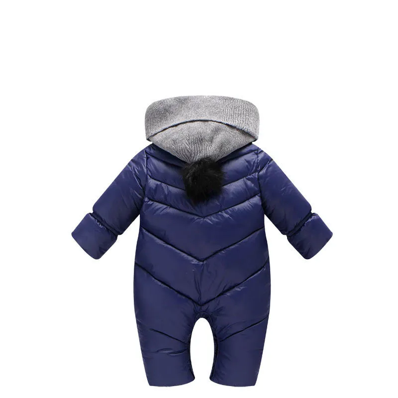 2019 الربيع الطفل سميكة الدافئة السروال القصير الوردي المعطف مقنعين رومبير بذلة طفلة الصبي Snowsuit معطف ملابس أطفال ملابس أطفال