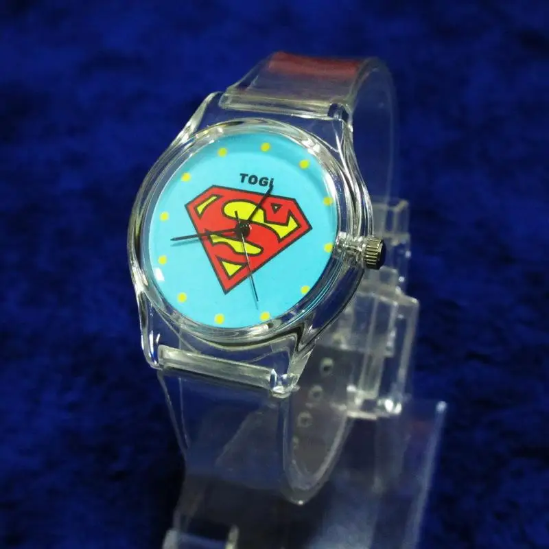 Спортивные Повседневные кварцевые часы Супермена на силиконовом пластиковом запястье