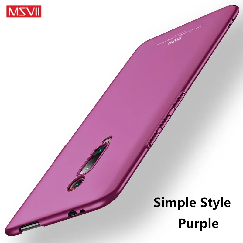 MSVII Luxury Shockproof Hard PC phone Cover On For Xiaomi Redmi K20 Pro Global K20Pro K 20 xiomi mi 9T PRO MI9T PRO Bumper case - Цвет: Simple Purple