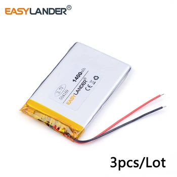 

3pcs /Lot 1400mah 504169 3.7v lithium Li ion polymer rechargeable battery interphone navigator vehicle traveling data recorder
