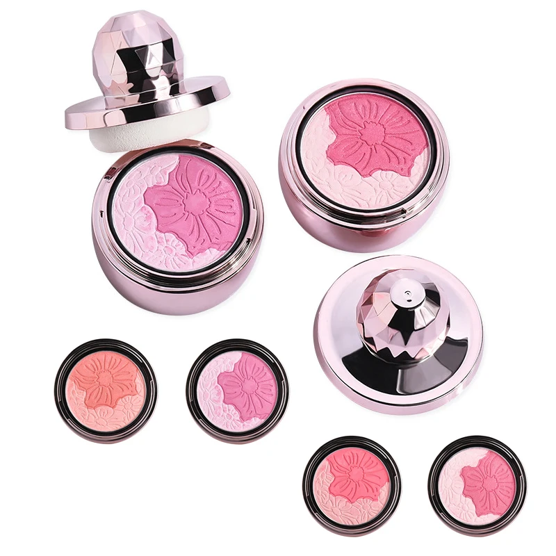 Blush Powder Dual Colors Rose Mineral Blusher Palette Sweet Charming