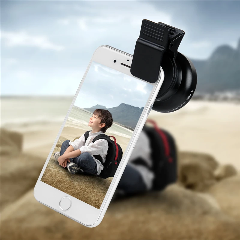 TURATA объектив камеры телефона, 2 в 1 профессиональный HD объектив камеры комплект [0.45X широкоугольный+ 12.5X макро] клип-на дизайн для смартфонов