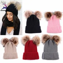 Кепка doudoulu Pom Poms зимняя женская шапка модная сохраняющая тепло зимние вязаные шерстяные шапки конопляная шапка# ZH