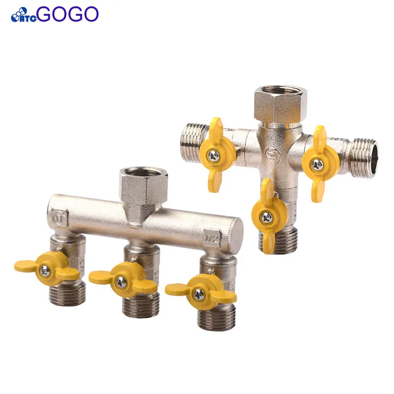 Brass 1 inlet 3 outlet shunt valve Water separation valve mixer faucet
