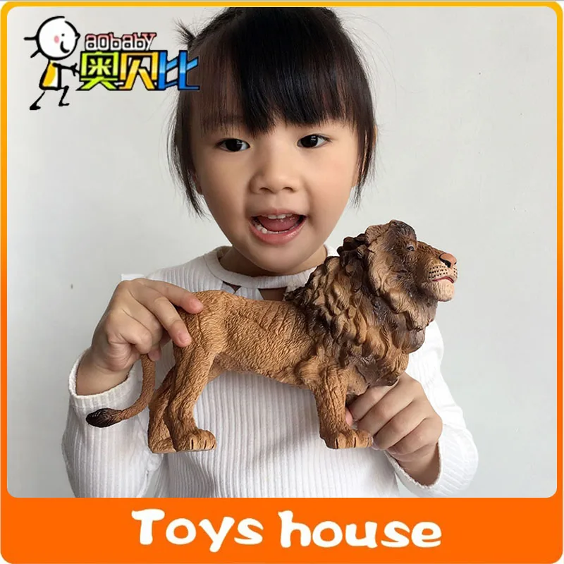 25cm Big size Lion toys plastic animal Classic Toys zoo animals Toy