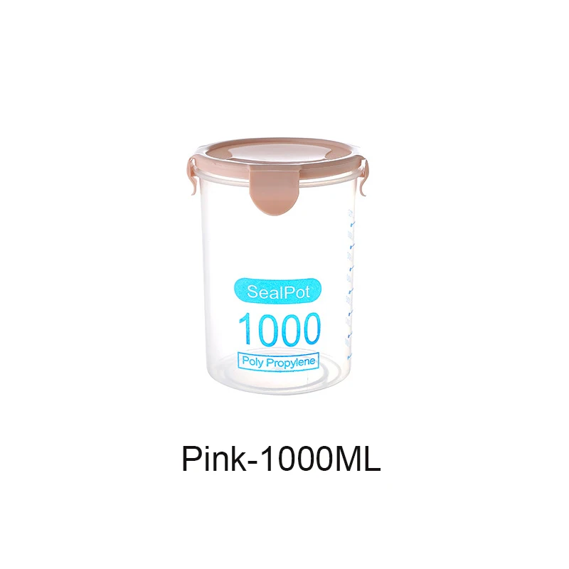 600-1000 мл кухонная коробка для хранения, герметичный контейнер для хранения продуктов, три цвета, пластиковый контейнер для свежего горшка - Цвет: Pink-1000ml