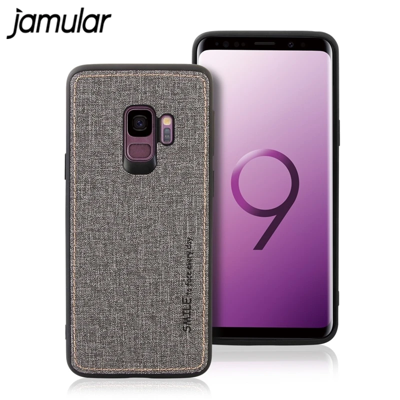 

JAMULAR Cloth Texture phone cases for Samsung Galaxy Note 9 8 Canvas Pattern cover for Samsung Galaxy S8 S9 Plus Fabric coque