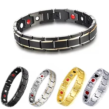 316L нержавеющая сталь Элегантный магнитотерапевтический браслет для облегчения боли при артрите и запястном туннеле для мужчин и женщин