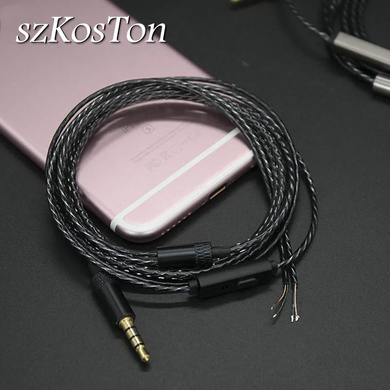 3.5mm Earphone Replacement Upgraded Cable With Mic Earphone Cable for
