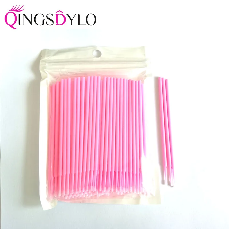 

100Pcs/bag Disposable Micro Brush Eyelashes Extension Individual Lash Removing Swab Micro Brush Lint Free Makeup Tools