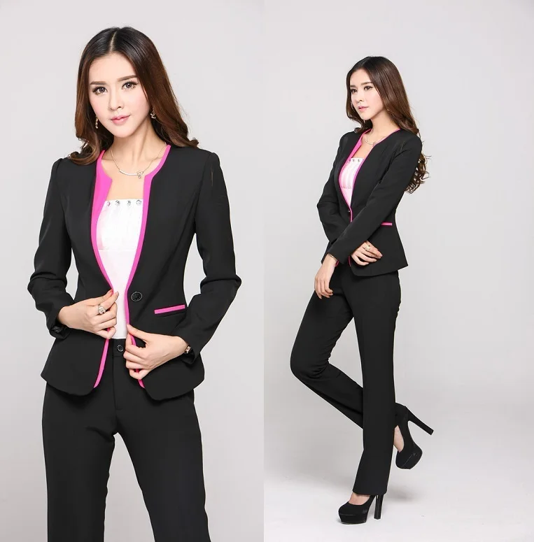 New Autumn Winter Formal PantSuits Women Suits with Pant and Top Sets Blazer Professional Office Uniform Style Plus Size