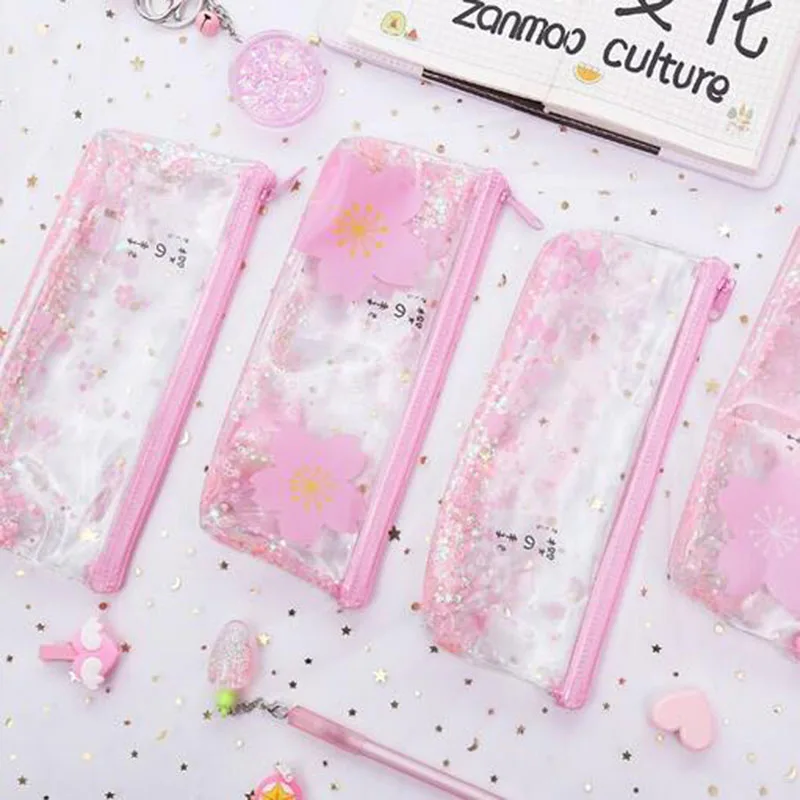 

Into The Glossy Piece Pen Bag Large Capacity Stationery Box Small Fresh Student Stationery Bag Transparent Pencil Bag Extra Long