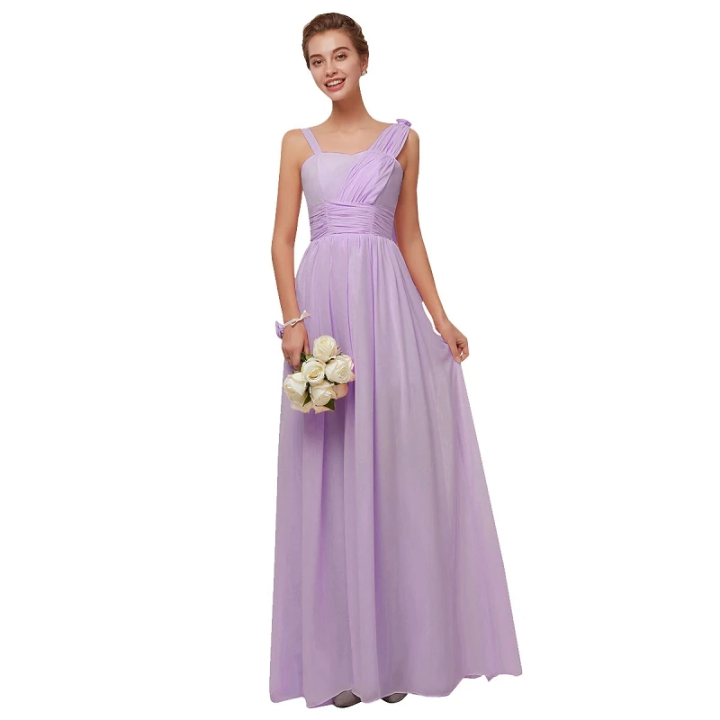 Beauty-Emily длинное шифоновое румяное фиолетовое платье подружки невесты А-силуэт vestido de festa De Casamen формальное платье для выпускного вечера - Цвет: D