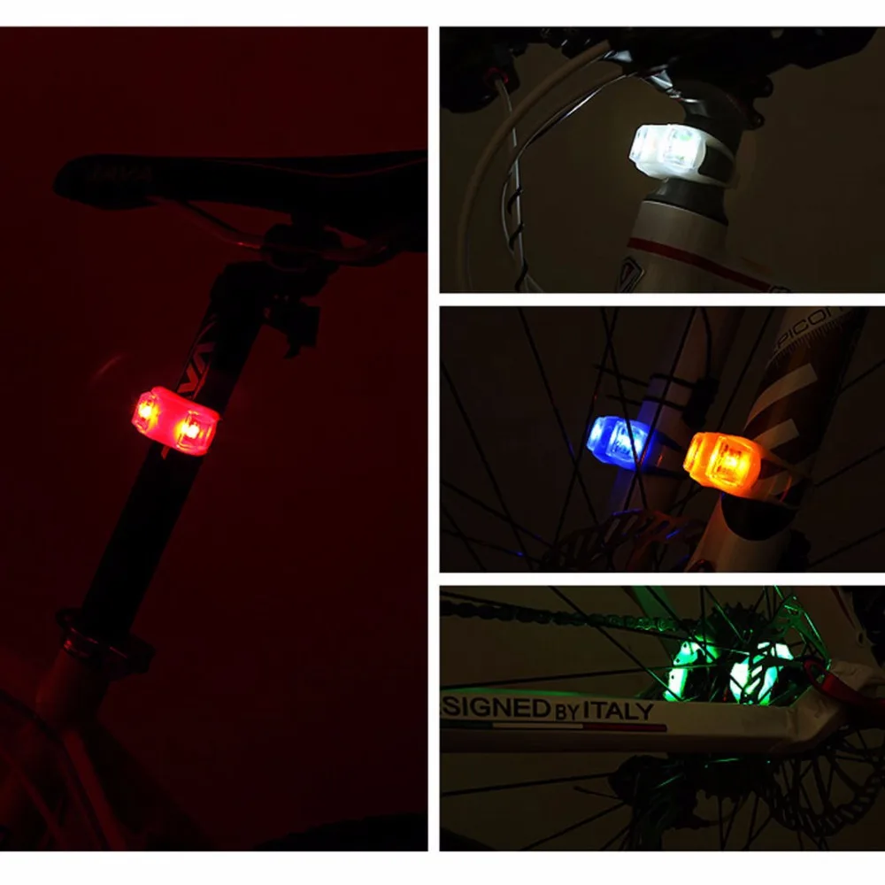 Cheap Waterproof Silicone Mountain Bike Light Cycling Warning Lights Front Rear Tail Lamp Bicycle Light With Battery 4