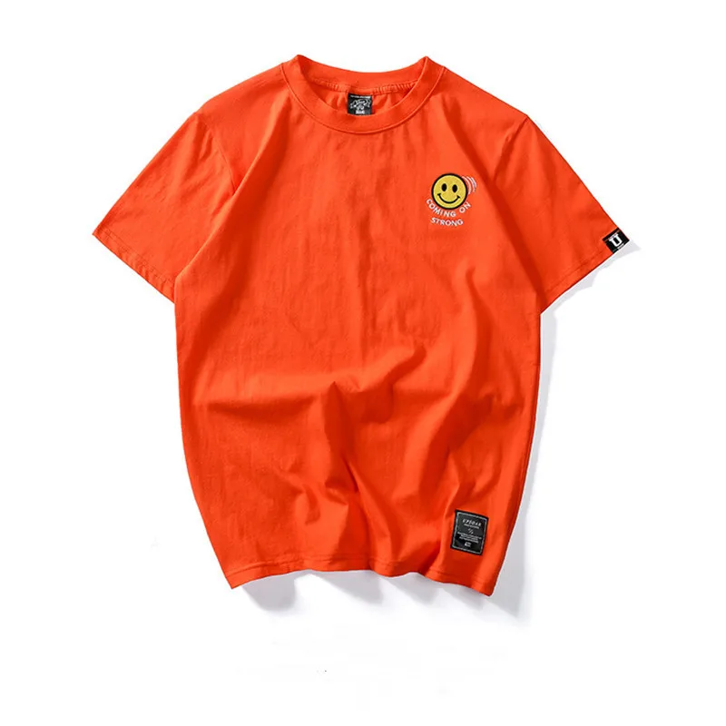 BOLUBAO New Printed Men's T-Shirt Summer Short Sleeve Tops Tees Hip Hop Casual Cotton Men T Shirts Fashion Street Clothing - Цвет: Orange