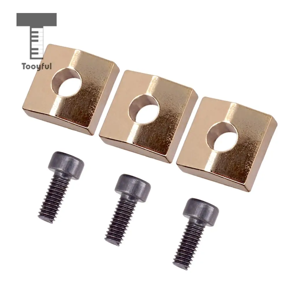 Tooyful 3pcs Guitar Locking Nut Clamp&Screws for Tremolo Bridge Parts