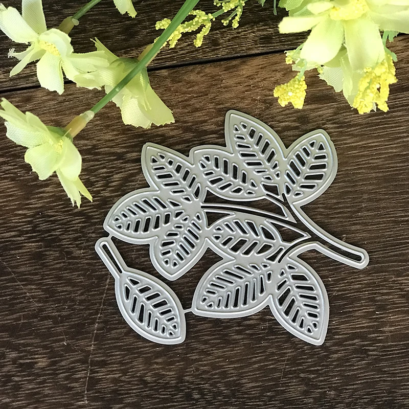 

JC Metal Cutting Dies for Scrapbooking 3pcs Fine Hollow Leaves Album Embossing Folder Cards Photo Template Background Stencil