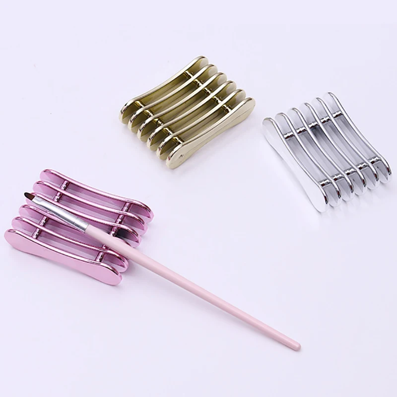 5 Grid Nail Pen Brush Rack Stand Holder Nails Salon Brush Rack Accessory Carving Uv Gel Crystal Pen Carrier Storage Manicure T