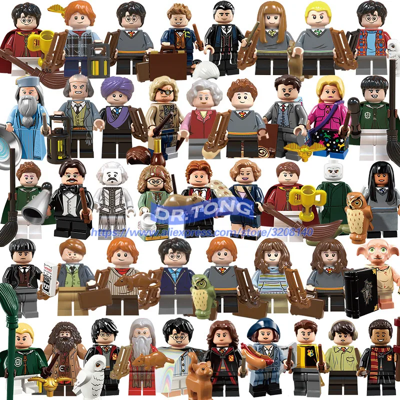 

44pcs Building Blocks Harry Action Potter figures Dobby Lord Voldemort Hermione Ron Toys children gifts BR209