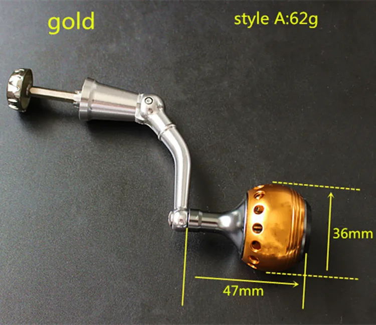 Металлическая CNC ручка с шариковой ручкой для 1000-6000 спиннинговых катушек коромысла с кнопками из сплава 1 шт./лот - Цвет: gold A