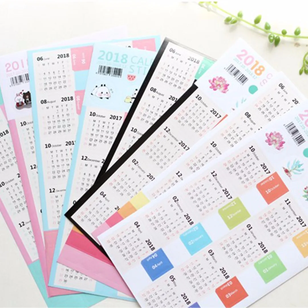 JX-LCLYL 2 Sheets 15 Tab New 2018 Monthly Calendar Index Tabs Stickers Label Marker Notes