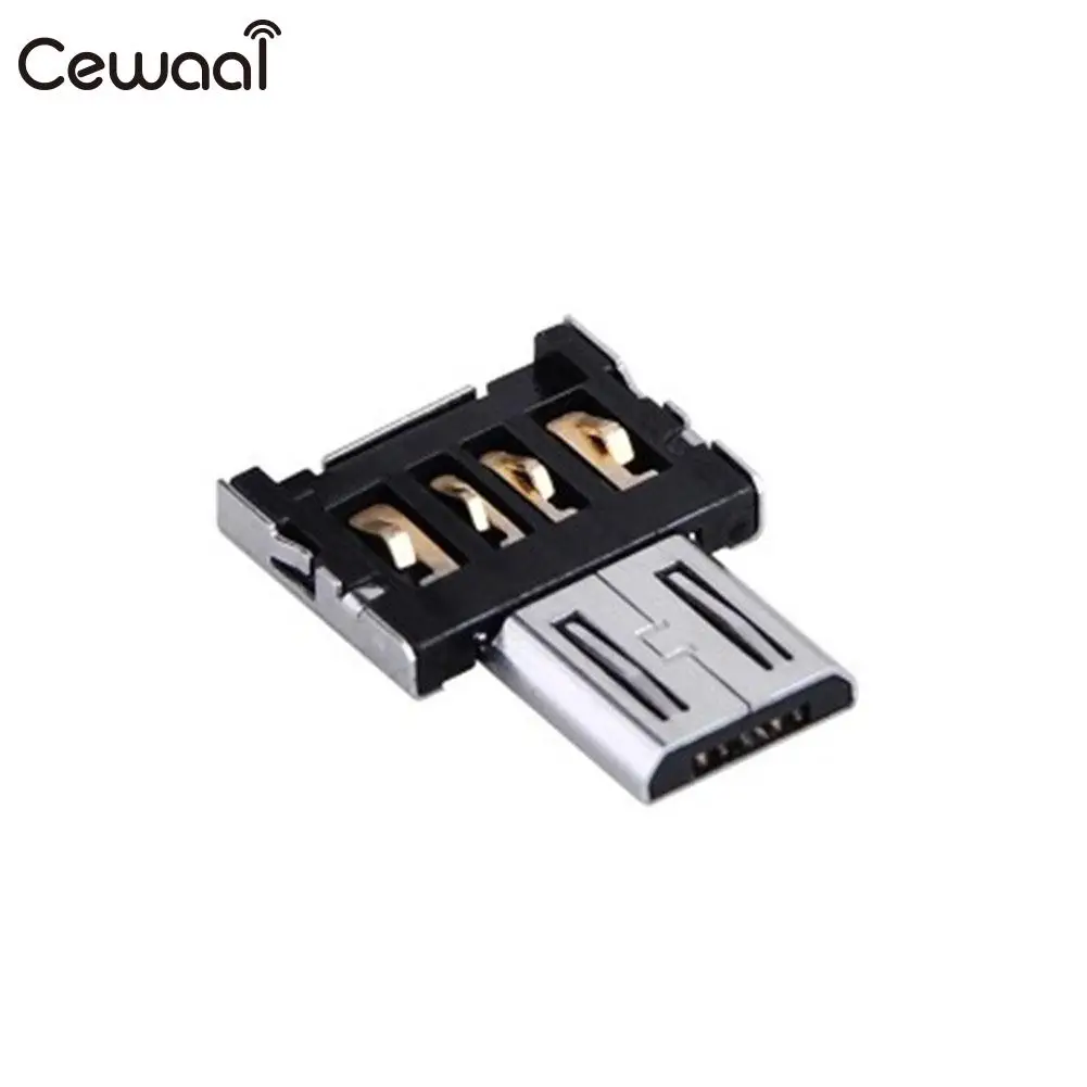 USB Type B to Type A Mini Adapter Plug OTG Socket Stick For Android Phone Black