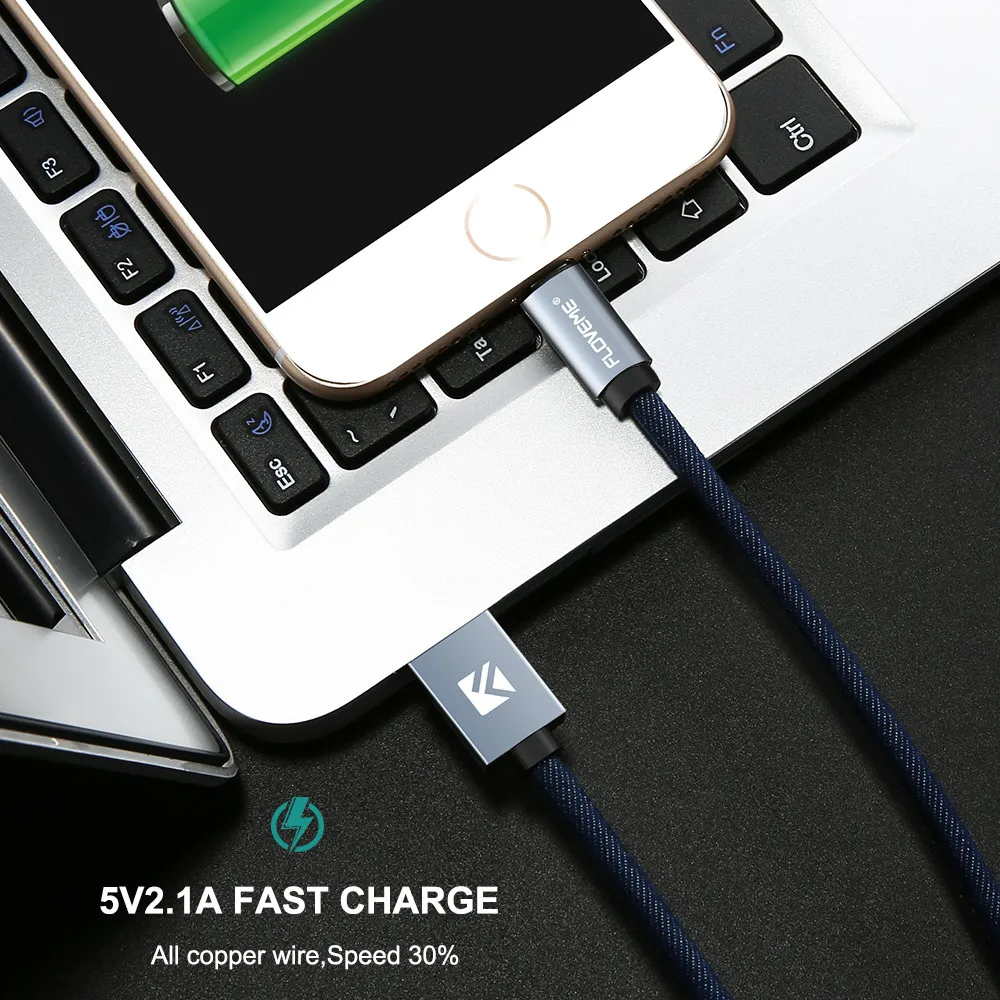 FLOVEME 1 м телефонный кабель для Apple iPhone X 7 6 6s Micro Тип usb C кабели передачи данных samsung S9